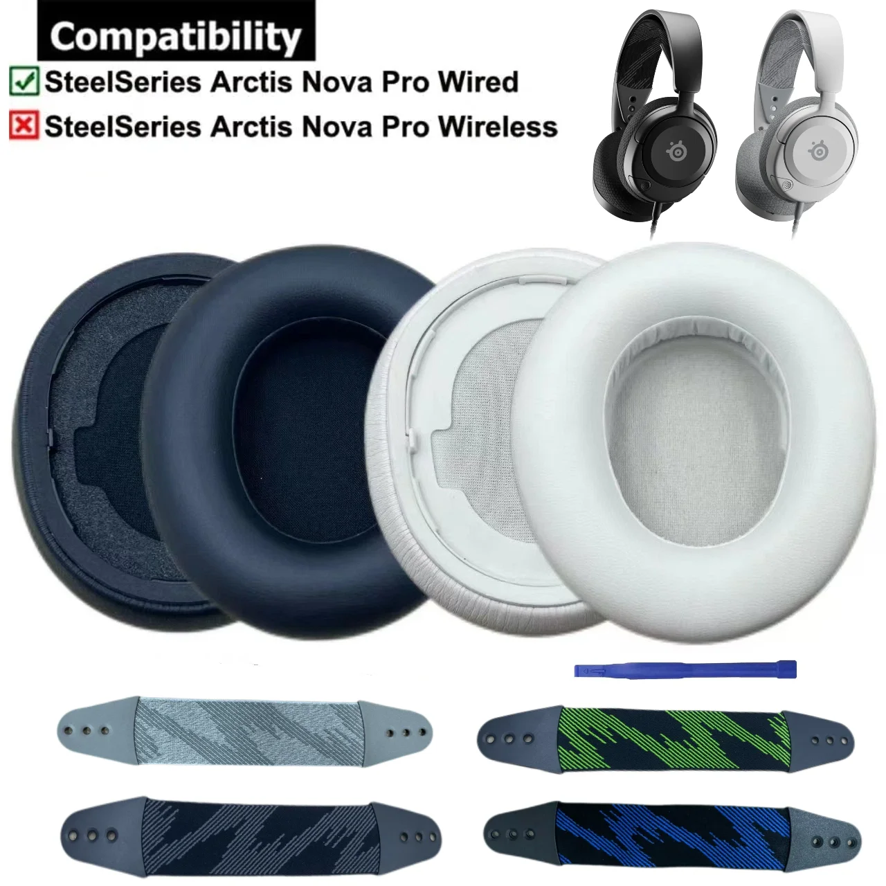 KUTOU Arctis Nova Pro Wired Earpads Cushions Compatible with SteelSeries Arctis Nova Pro Wired, Nova 7, 3, 1 Model with Headband
KUTOU Arctis Nova Pro Wired Earpads Cushions Compatible with SteelSeries Arctis Nova Pro Wired, Nova 7, 3, 1 Model with Headband