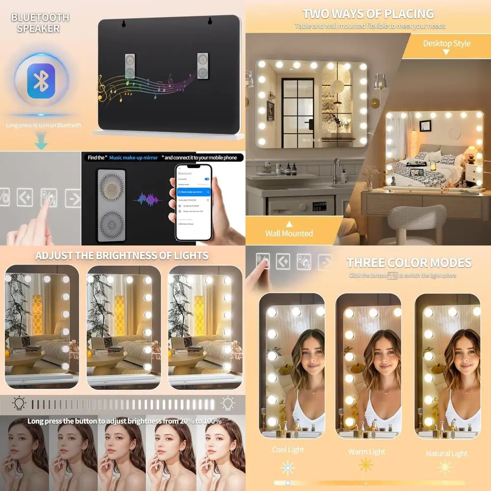 Зеркало для макияжа Hollywood с подсветкой, 31,5x233,6, 17 лампочек, 10-кратное увеличение, 3 цветовых режима, зарядка через USB и Type-C
Зеркало для макияжа Hollywood с подсветкой, 31,5x233,6, 17 лампочек, 10-кратное увеличение, 3 цветовых режима, зарядка через USB и Type-C