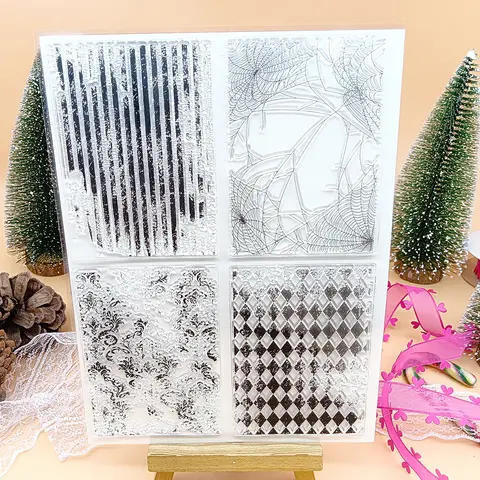 Tampons transparents toile d'araignée pour Halloween, pour scrapbooking, journalisation, création de cartes, agenda et loisirs créatifs
