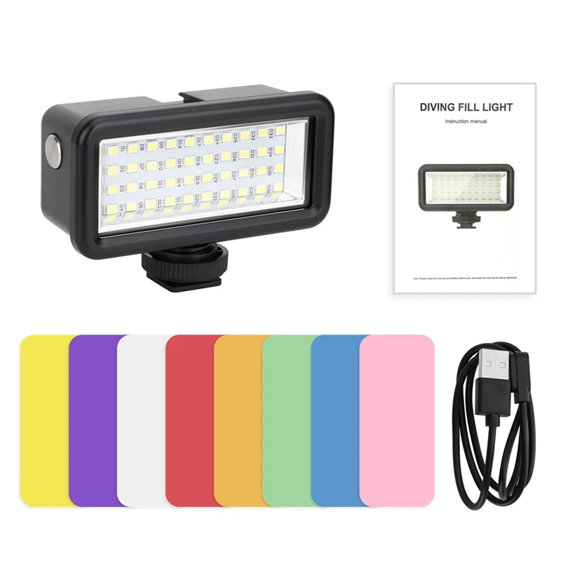 40 LED High Power Dimmable Waterproof Video Light Mini LED Lamp +Battery For Gopro10/DJI Action3 Camera
40 LED High Power Dimmable Waterproof Video Light Mini LED Lamp +Battery For Gopro10/DJI Action3 Camera