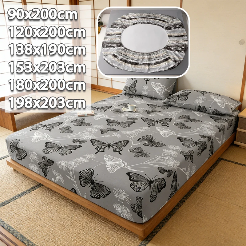 Flower Printed Fitted Sheet Heart Butterfly Leopard Pattern Bed Sheet for Single Queen King Size Bed Comfortable Mattress Cover
Flower Printed Fitted Sheet Heart Butterfly Leopard Pattern Bed Sheet for Single Queen King Size Bed Comfortable Mattress Cover