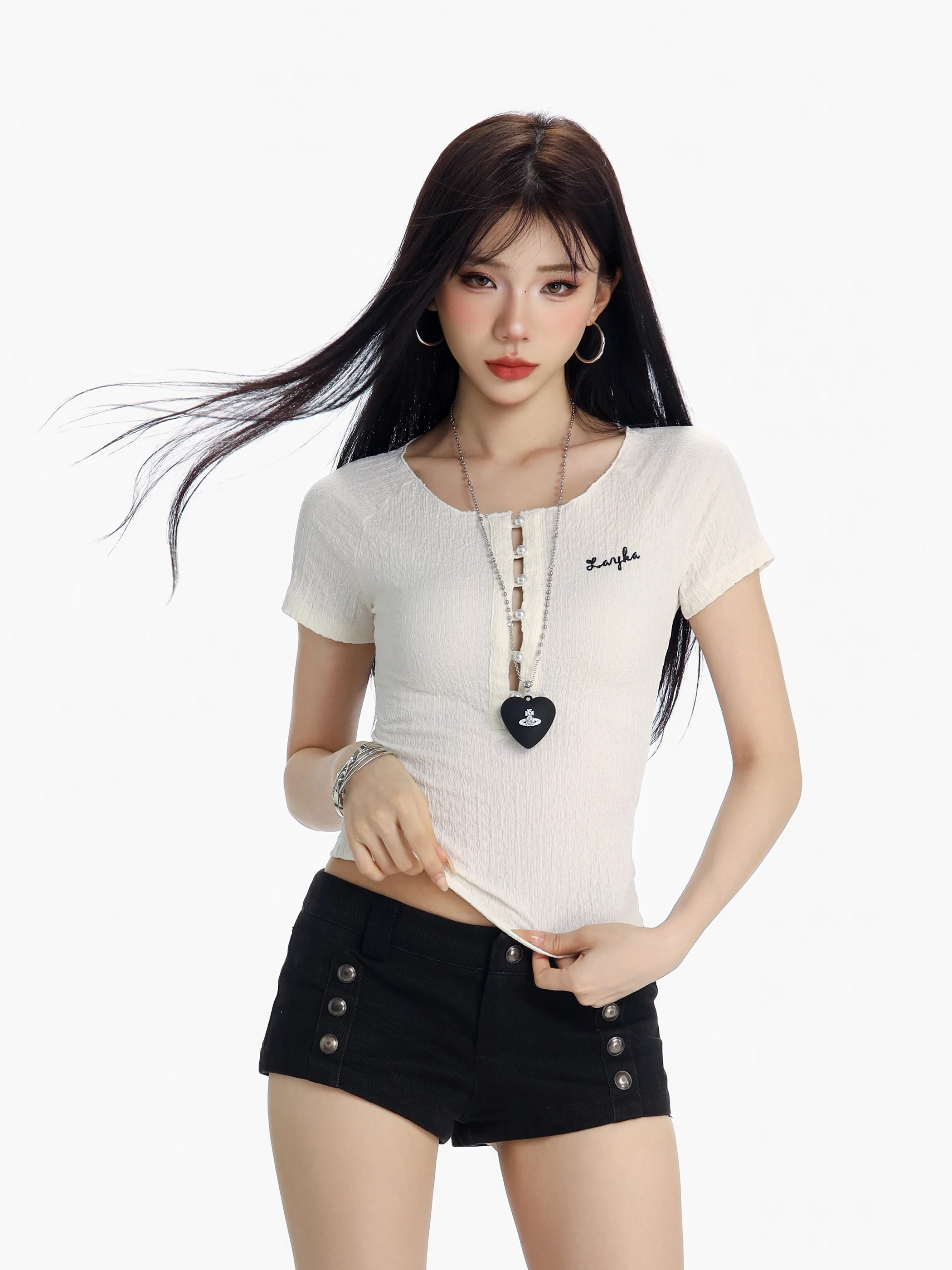 Retro Style Short Sleeve Slim Fit Shoulder Bared One Collar T Shirt for Women Breathable Comfortable Polyester Spandex Blend
Retro Style Short Sleeve Slim Fit Shoulder Bared One Collar T Shirt for Women Breathable Comfortable Polyester Spandex Blend