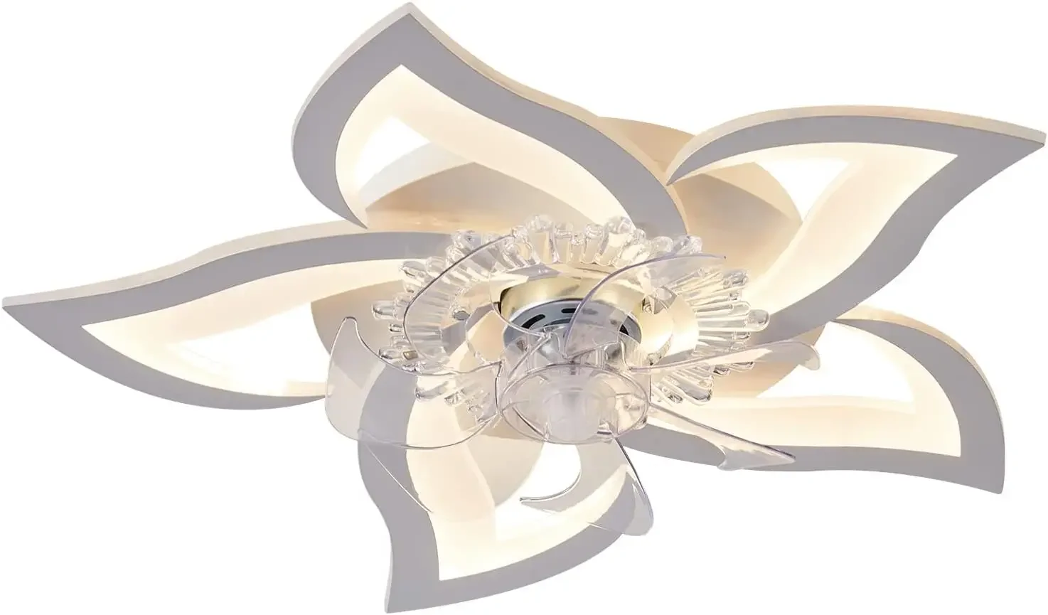 Low Profile Modern Dimmable Flower Shape Ceiling Fan with Lights and Remote Control for Bedroom or Living Room - App Controlled
Low Profile Modern Dimmable Flower Shape Ceiling Fan with Lights and Remote Control for Bedroom or Living Room - App Controlled