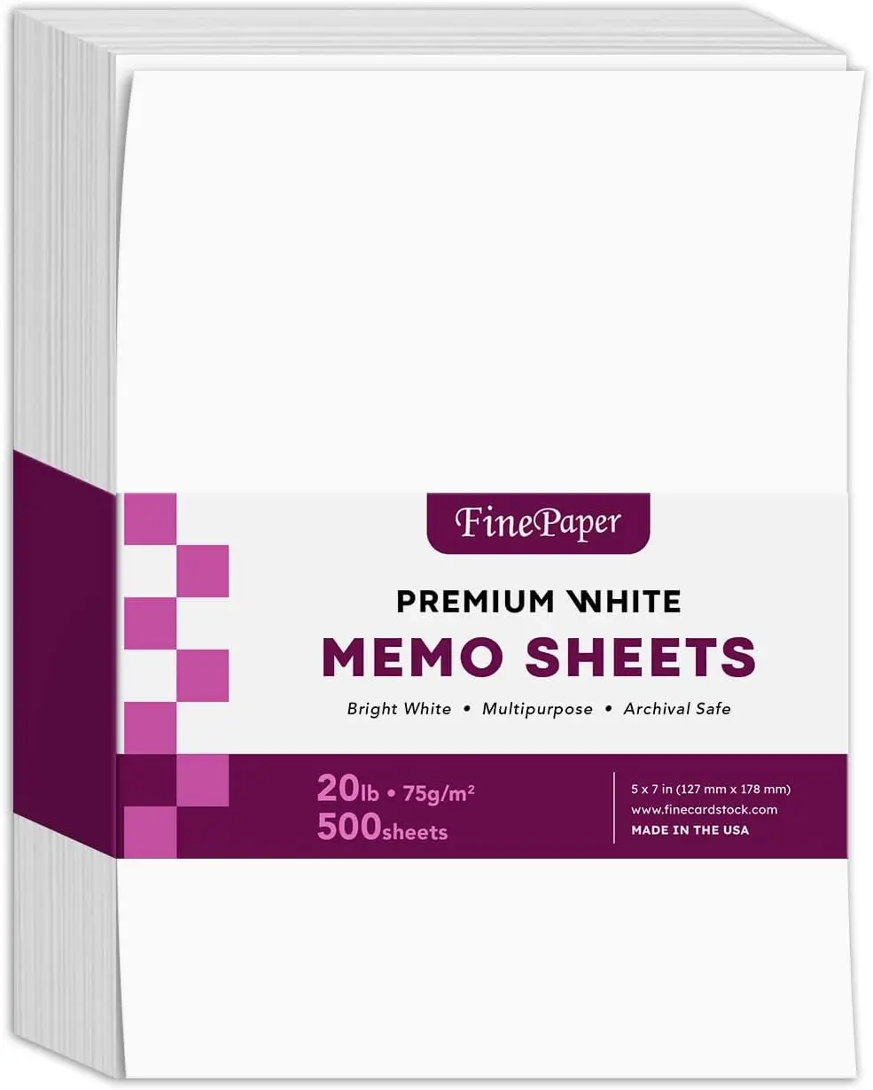 White Memo Filler Sheets for Standard Holders, 5x7, 500 Pack
White Memo Filler Sheets for Standard Holders, 5x7, 500 Pack