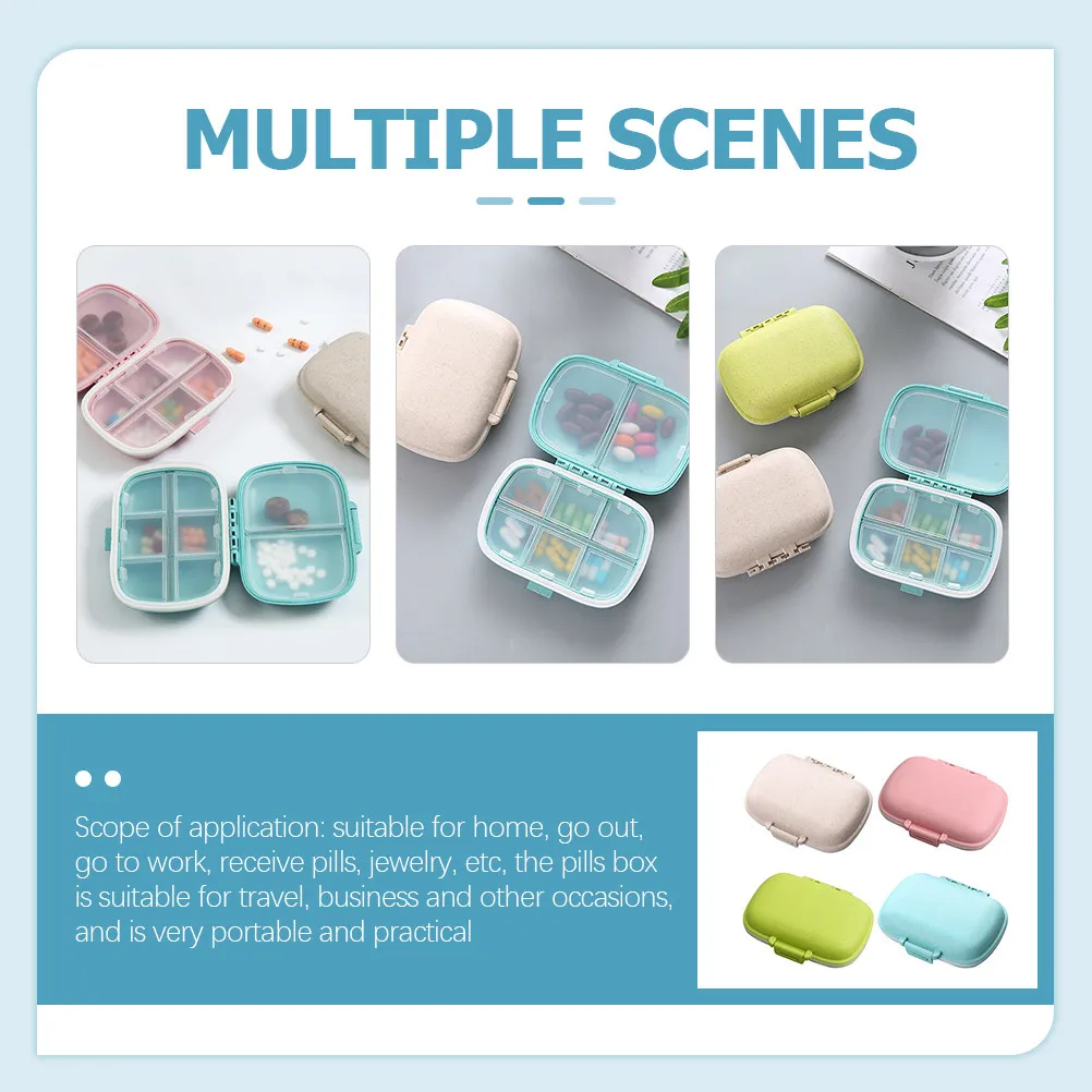 4Pcs Natural Material Portable Medicine Organizer Mini Pill Box with 8 Grids for Travel Daily Use Compact Lightweight
4Pcs Natural Material Portable Medicine Organizer Mini Pill Box with 8 Grids for Travel Daily Use Compact Lightweight