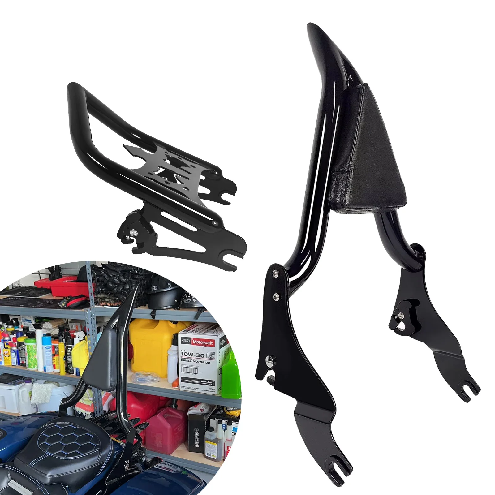 Motorcycle Rear Backrest Sissy Bar & Luggage Rack For Harley Touring Street Glide Electra Glide Road King FLHR CVO 2009-2026
Motorcycle Rear Backrest Sissy Bar & Luggage Rack For Harley Touring Street Glide Electra Glide Road King FLHR CVO 2009-2026