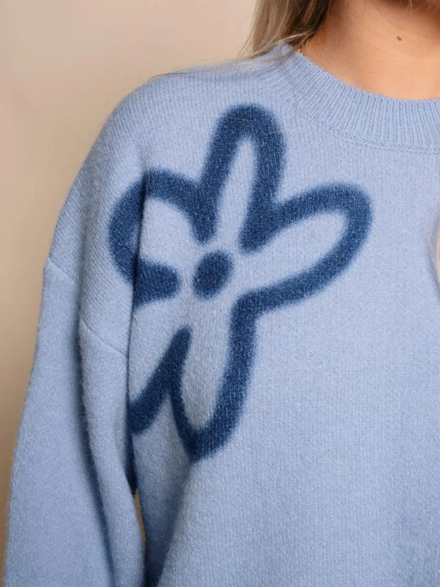 Women Flower Print Knit Sweater Loose Long Sleeve Pullovers Spring Fall Crew Neck Jumpers Streetwear
Women Flower Print Knit Sweater Loose Long Sleeve Pullovers Spring Fall Crew Neck Jumpers Streetwear