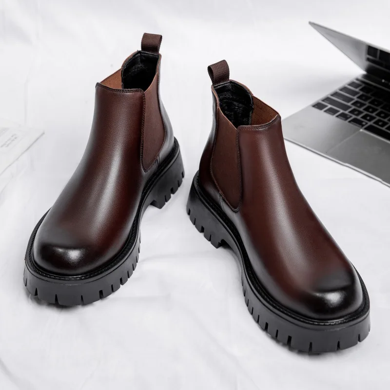 men luxury fashion chelsea boots black brown platform shoes cowboy original leather boot party banquet autumn winter ankle botas
men luxury fashion chelsea boots black brown platform shoes cowboy original leather boot party banquet autumn winter ankle botas