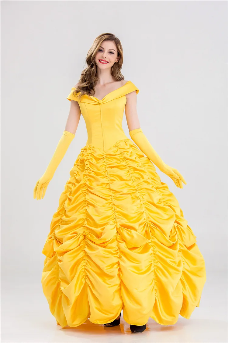 Women Lady Princess Dress Costume for Halloween Luxury Pleated Yellow Ball Gowns Beauty Dress Princess Cosplay Dress for Party
Women Lady Princess Dress Costume for Halloween Luxury Pleated Yellow Ball Gowns Beauty Dress Princess Cosplay Dress for Party