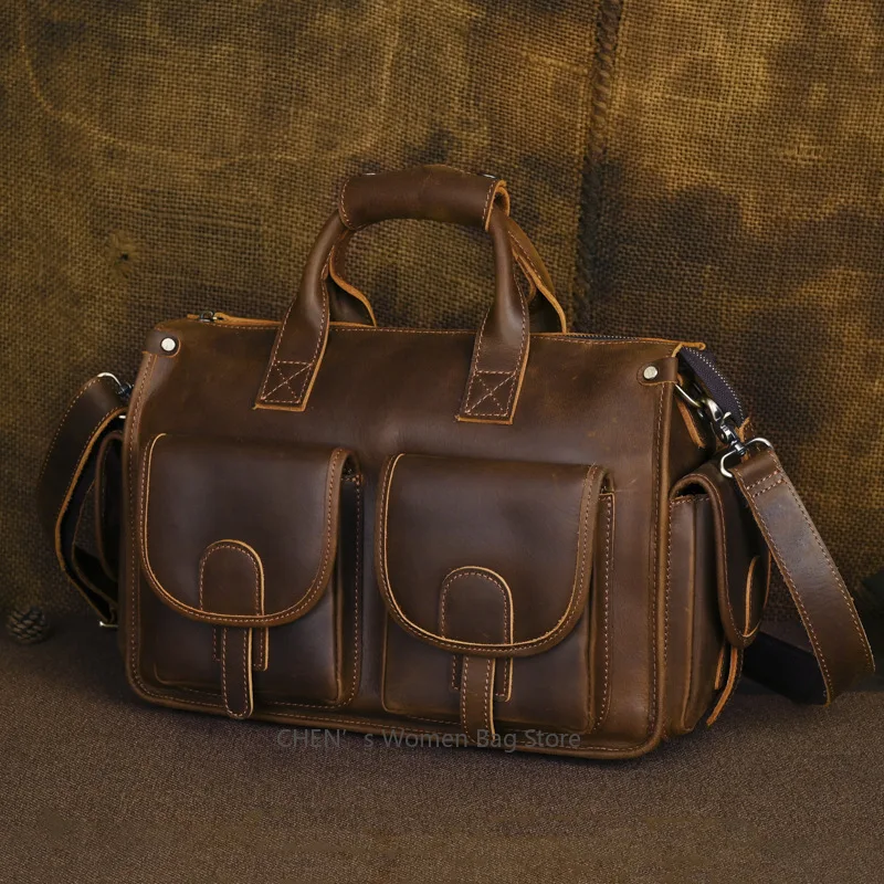 Men's Large Capacity Casual Business Crossbody Bag Genuine Cow Leather Shoulder Bag Vegetable-Tanned Leather Handbag
Men's Large Capacity Casual Business Crossbody Bag Genuine Cow Leather Shoulder Bag Vegetable-Tanned Leather Handbag