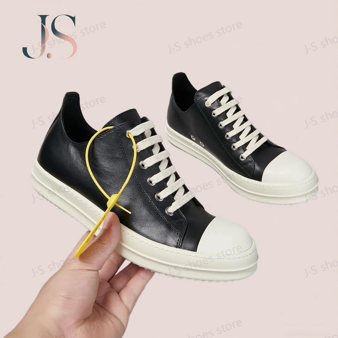 R-o Men Shoe Black Leather Low Top Casual Shoes Lace Up Women Sneaker Classic Design Thick Sole Black Cowhide Sneakers
R-o Men Shoe Black Leather Low Top Casual Shoes Lace Up Women Sneaker Classic Design Thick Sole Black Cowhide Sneakers