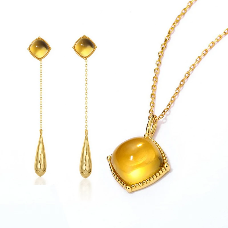 Original designer S925 silver citrine necklace tassel long drop earrings light luxury exquisite charm ladies jewelry
Original designer S925 silver citrine necklace tassel long drop earrings light luxury exquisite charm ladies jewelry