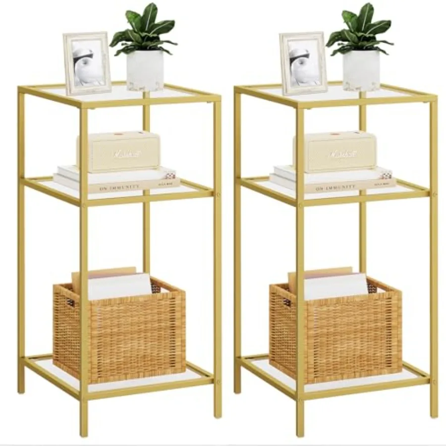 3-Tier Side Tables Set of 2 End Tables with Tempered Glass Nightstands with Storage Shelves Slim Sofa Tables for Living Room Be
3-Tier Side Tables Set of 2 End Tables with Tempered Glass Nightstands with Storage Shelves Slim Sofa Tables for Living Room Be