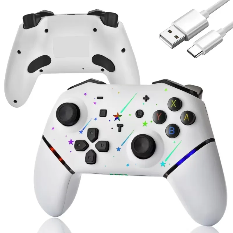 Switch Pro Gamepad Wireless Game Controller with Macros RGB Six-axis Dual-vibration Bluetooth Gamepad for Ios Android PC Gifts
Switch Pro Gamepad Wireless Game Controller with Macros RGB Six-axis Dual-vibration Bluetooth Gamepad for Ios Android PC Gifts