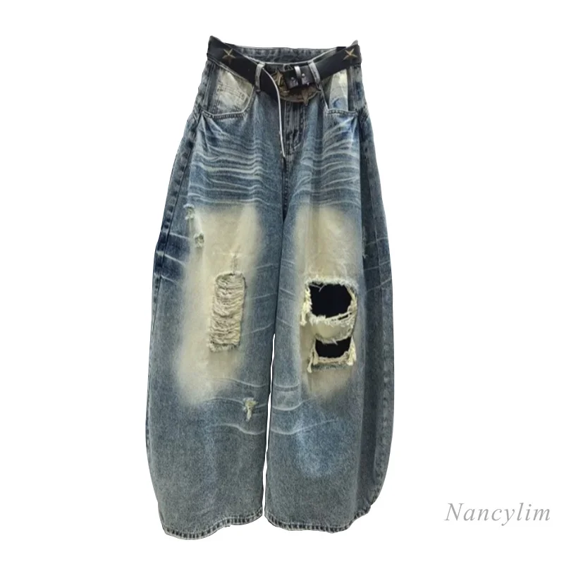 American Retro Fake Ripped Holes Jeans for Women, 2026 Autumn New Arrival Slimming Look Versatile Loose Curved Mop Pants, Denim
American Retro Fake Ripped Holes Jeans for Women, 2026 Autumn New Arrival Slimming Look Versatile Loose Curved Mop Pants, Denim