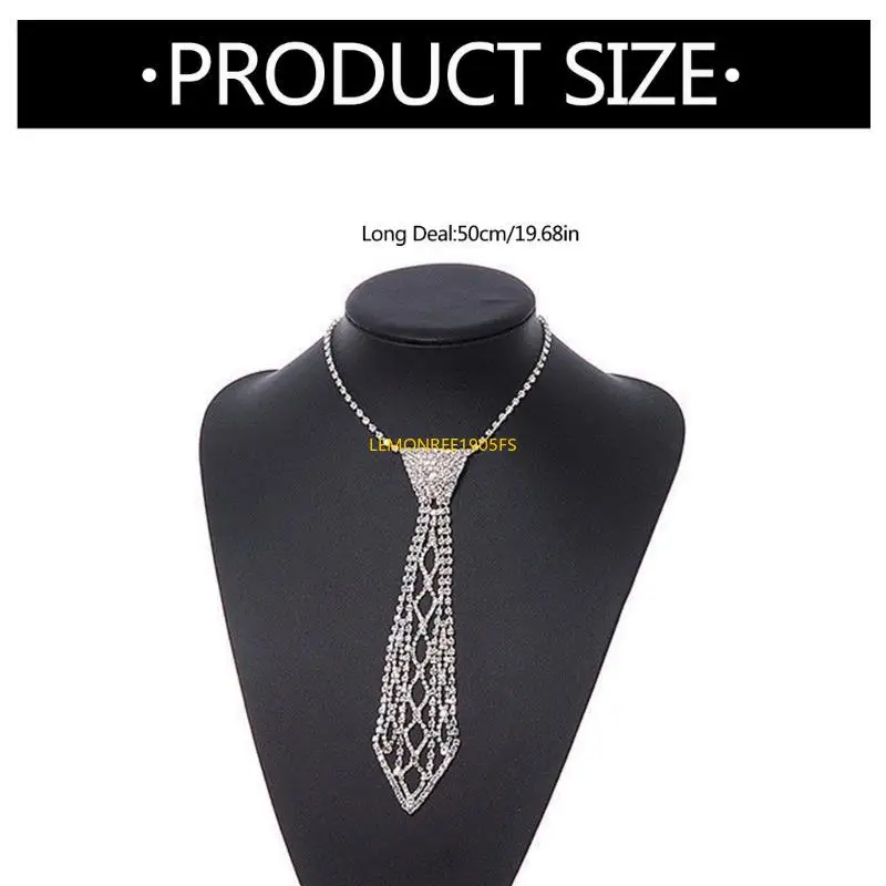 DXAE Elegant Tie Necklace with Sparkling Rhinestones for Formal Occasion Uniform Tie Punk Jeweled Chain Tie
DXAE Elegant Tie Necklace with Sparkling Rhinestones for Formal Occasion Uniform Tie Punk Jeweled Chain Tie