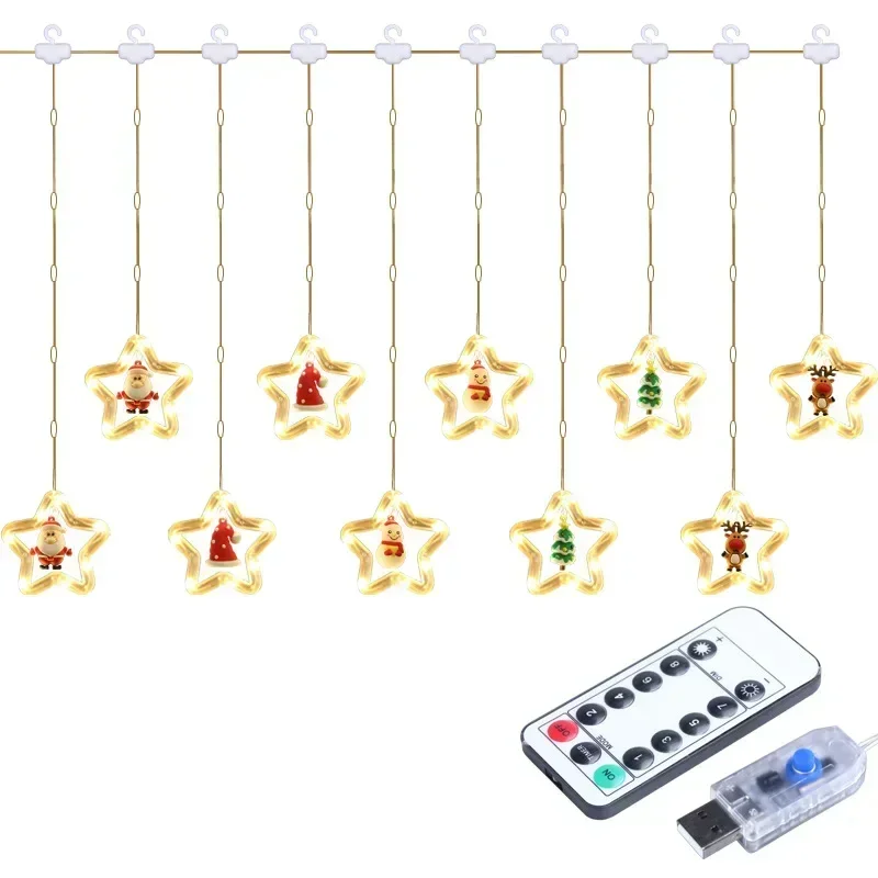 Christmas Decoration Lights Pentagram Curtain Led Lights For Decoration Christmas Snowman Santa Claus
Christmas Decoration Lights Pentagram Curtain Led Lights For Decoration Christmas Snowman Santa Claus