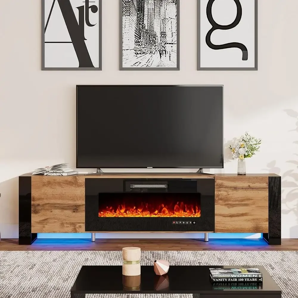 70" ireplace TV Stand with 36" Electric ireplace, High Gloss Entertainment Center with LED Lights, ern Entertainment Stand or TV
70" ireplace TV Stand with 36" Electric ireplace, High Gloss Entertainment Center with LED Lights, ern Entertainment Stand or TV