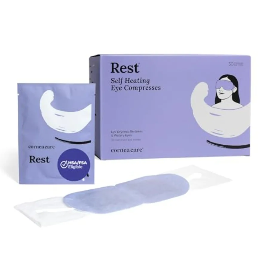 Rest: Self Heating Warm Compress for Dry Eyes Heated Eye Mask for Fast Relief Steam Mask for Stye Treatment No Microwave or Was
Rest: Self Heating Warm Compress for Dry Eyes Heated Eye Mask for Fast Relief Steam Mask for Stye Treatment No Microwave or Was