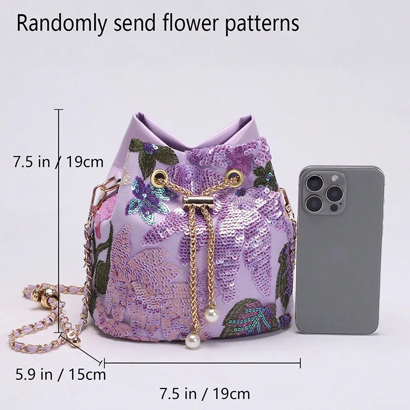 Sequin Chain Women's Portable Bucket Shoulder Bags Retro Ladies Dinner Party Clutch Purse Luxury Design Female Crossbody Bag
Sequin Chain Women's Portable Bucket Shoulder Bags Retro Ladies Dinner Party Clutch Purse Luxury Design Female Crossbody Bag