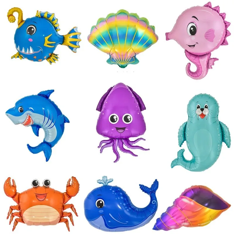 Large Dolphin Shark Blue Whale Seahorse Crown Jellyfish Starfish Foil Balloon Ocean Birthday Baby Shower Hawaii Party Decoration
Large Dolphin Shark Blue Whale Seahorse Crown Jellyfish Starfish Foil Balloon Ocean Birthday Baby Shower Hawaii Party Decoration