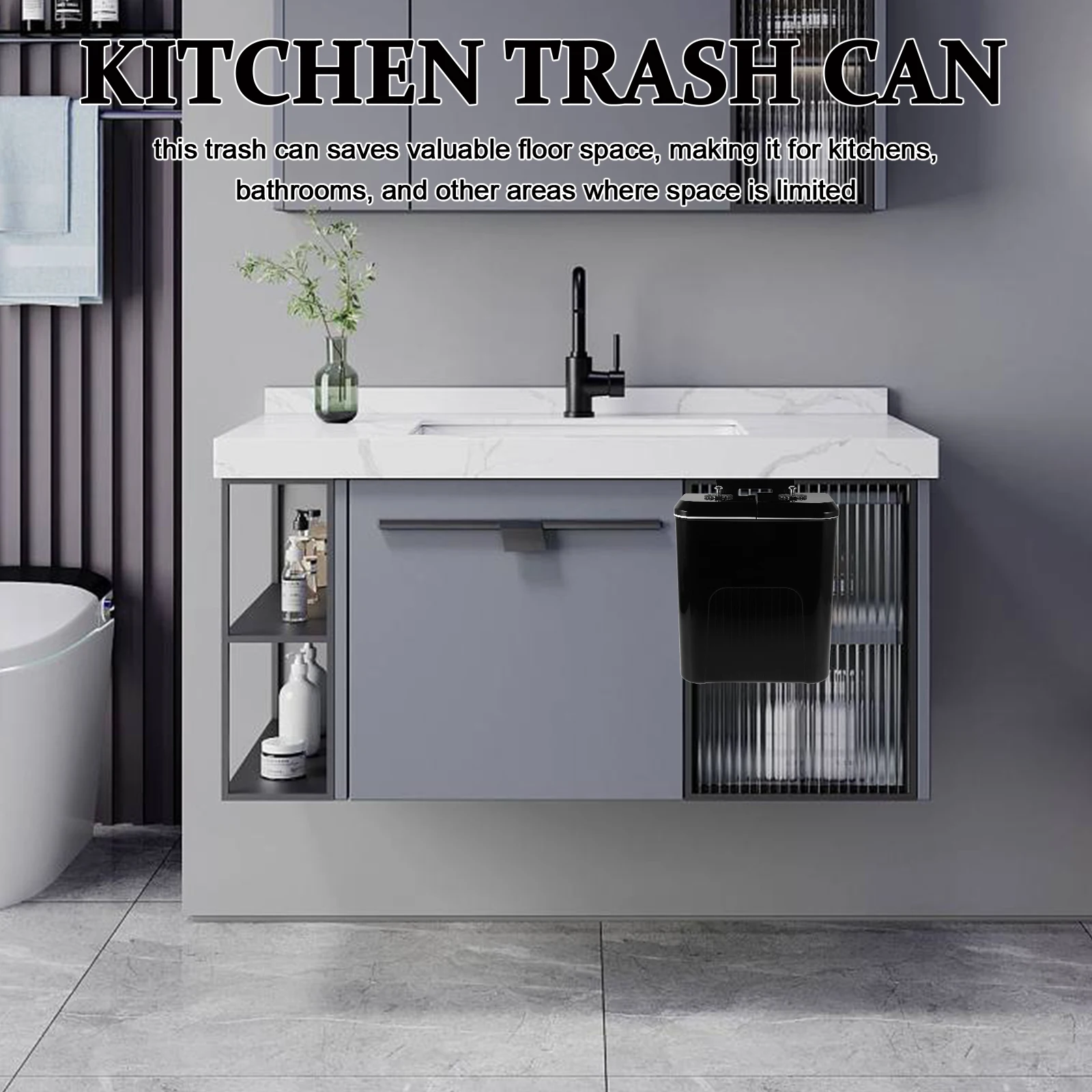 Wall Mounted Kitchen Trash Can Double Lid Dry Wet Separation Plastic Waste Bin Hanging Garbage Can Bathroom Trash Bucket Space
Wall Mounted Kitchen Trash Can Double Lid Dry Wet Separation Plastic Waste Bin Hanging Garbage Can Bathroom Trash Bucket Space