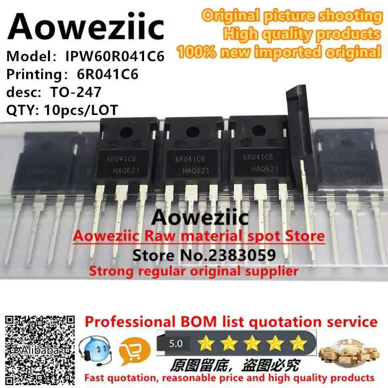 Aoweziic 2019+ 100% New Imported Original IPW60R041C6 6R041C6 TO-247 MOS FET 77.5A 600V
Aoweziic 2019+ 100% New Imported Original IPW60R041C6 6R041C6 TO-247 MOS FET 77.5A 600V