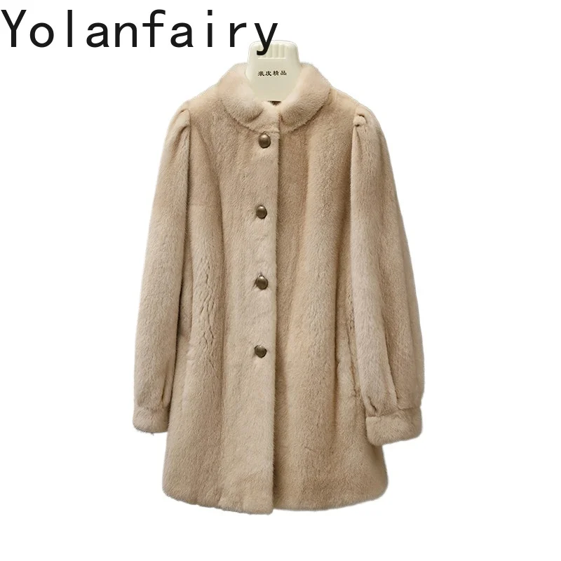 YOLANFAIRY Real Whole Mink Women Fur Jacket Luxury Winter Mid-length Natural Fur Coat Fashion Mink Fur Coats and Jackets Buttons
YOLANFAIRY Real Whole Mink Women Fur Jacket Luxury Winter Mid-length Natural Fur Coat Fashion Mink Fur Coats and Jackets Buttons