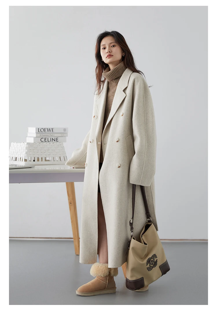 CHIC VEN Women Long Double-sided Woolen Coats Retro Loose Female Overcoat Double Breasted Ladies Windbreak Autumn Winter 2026 49 S5f3d9ce48d5c4423ba3a314f6003d3d4f