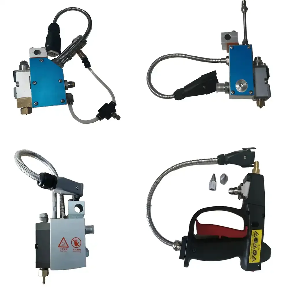 Hot Melt Glue with Spray Spiral Strip Nozzle Nordson Connector Robatech Connector Application for Automatic Packaging
Hot Melt Glue with Spray Spiral Strip Nozzle Nordson Connector Robatech Connector Application for Automatic Packaging
