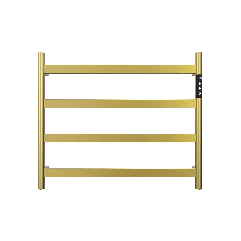 22.5" Brushed Gold Heated Towel Rack for Bathroom,Wall Mounted with Intelligent Touch Screen Timer 4-Bar Towel Warmer, 304 Stainless Steel Polished, Plug-in/Hard-Wired
22.5" Brushed Gold Heated Towel Rack for Bathroom,Wall Mounted with Intelligent Touch Screen Timer 4-Bar Towel Warmer, 304 Stainless Steel Polished, Plug-in/Hard-Wired