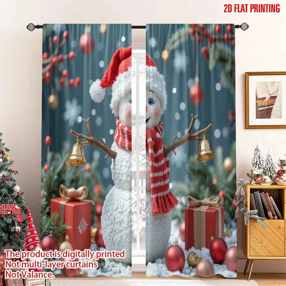 2pcs 2D flat printing Merry Christmas Party Curtains Cute Snowman Christmas Bells Fabric Without Electricity Holiday Decorations
2pcs 2D flat printing Merry Christmas Party Curtains Cute Snowman Christmas Bells Fabric Without Electricity Holiday Decorations