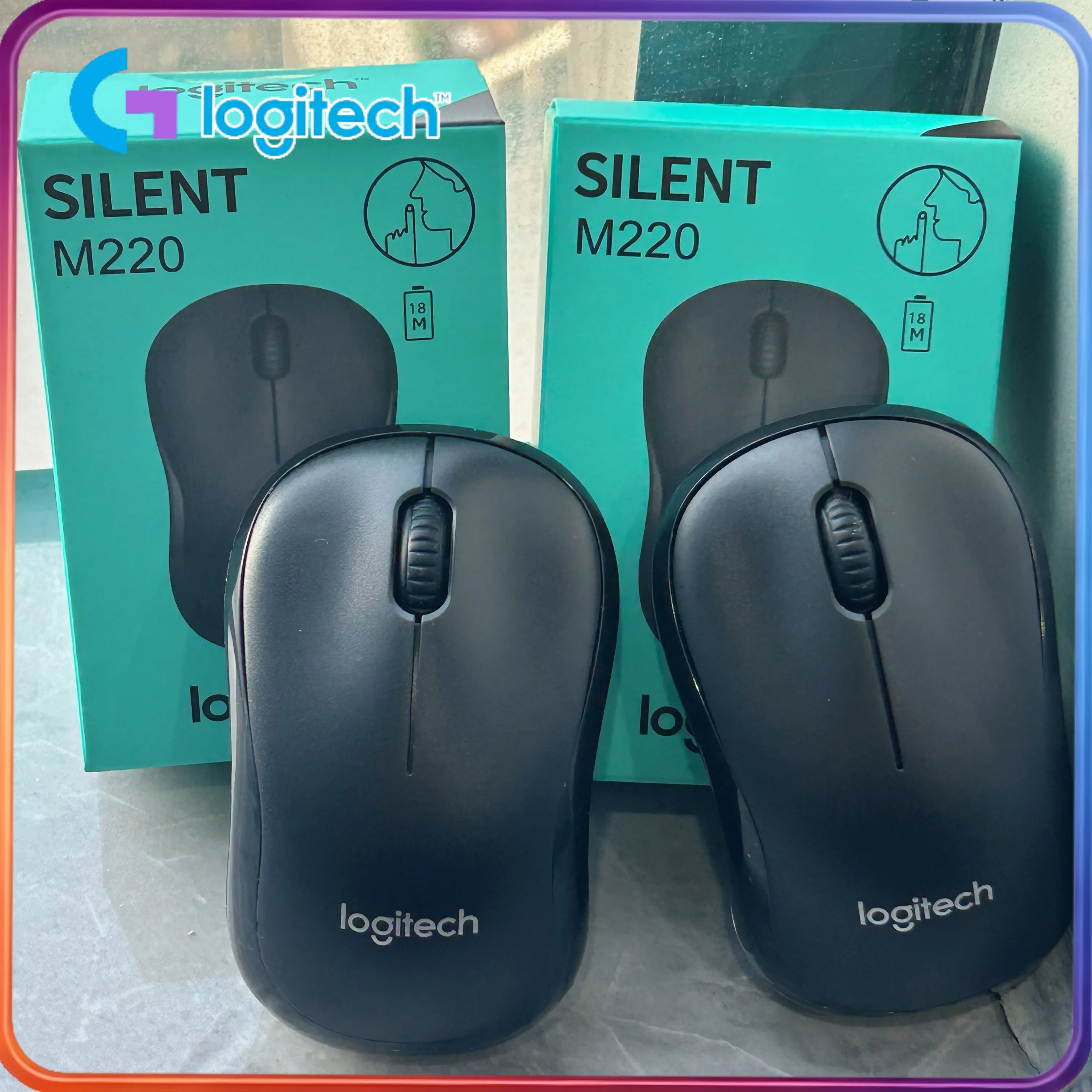 Logitech M220 Silent Wireless Mouse, 2.4G Optical Sensor, Ergonomic Design, Compatible with Multiple Computer Systems