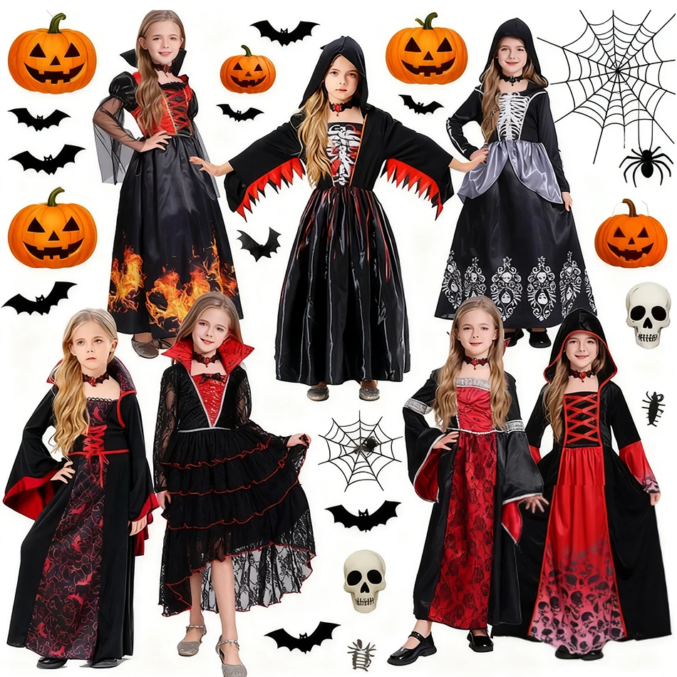 Classic Black Witch Dress for Girls Halloween Costume with Pointed Hat and Broomstick Accessories Elegant Girls Witch Costume 
Classic Black Witch Dress for Girls Halloween Costume with Pointed Hat and Broomstick Accessories Elegant Girls Witch Costume