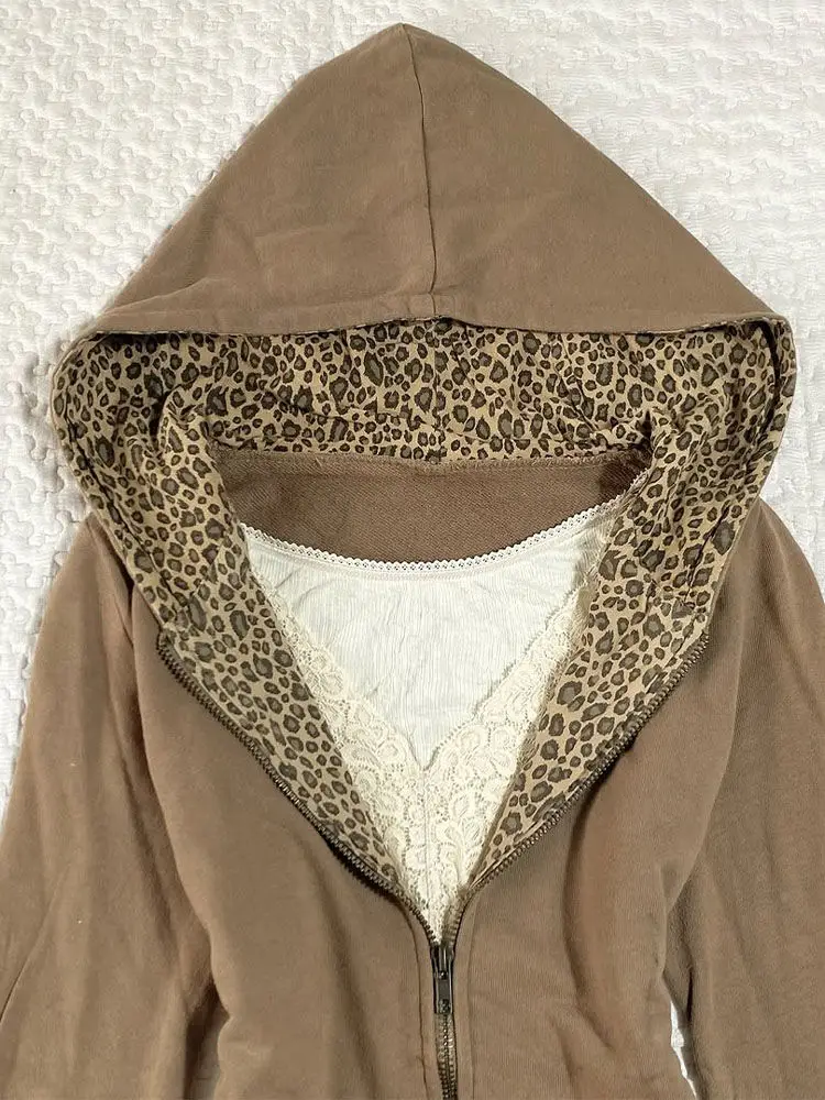 American New Autumn and Winter Jacket Leopard Print Women Hooded Slim Jacket Fashion Street Casual Outer Top
American New Autumn and Winter Jacket Leopard Print Women Hooded Slim Jacket Fashion Street Casual Outer Top