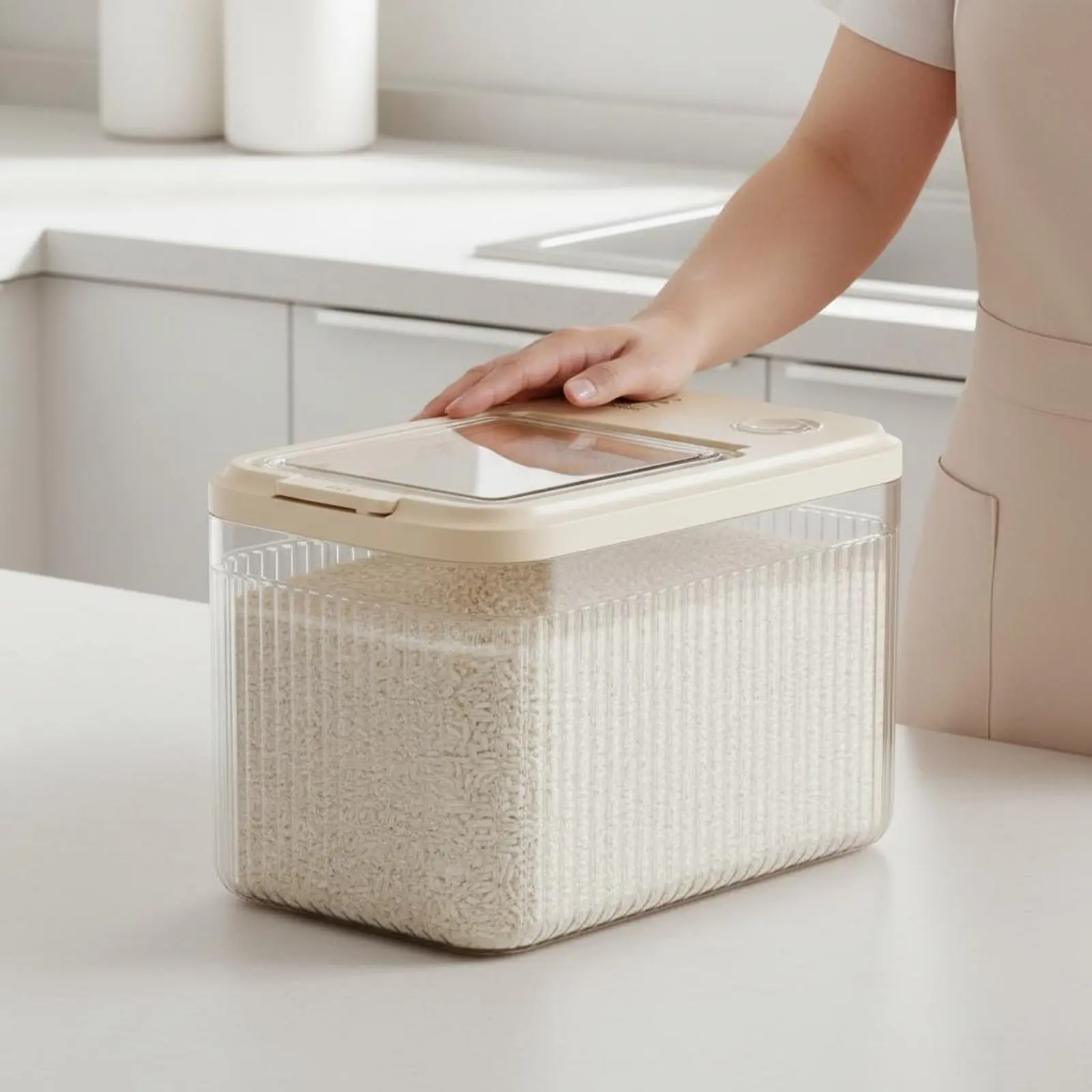 Sealed Rice Container Transparent Lid Moisture-Proof Rice Box Proof Grain Tub Clear Body Dry Food Dispenser for Kitchen
Sealed Rice Container Transparent Lid Moisture-Proof Rice Box Proof Grain Tub Clear Body Dry Food Dispenser for Kitchen