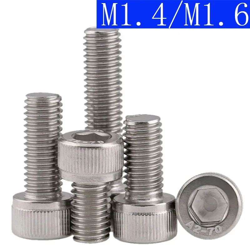M1.4 - 0.3 / M1.6 - 0.35 1.4mm / 1.6mm 304 Stainless Steel SOCKET HEAD Caps Screws Allen Hex Socket Cap Head DIN 912 A2 / 70
M1.4 - 0.3 / M1.6 - 0.35 1.4mm / 1.6mm 304 Stainless Steel SOCKET HEAD Caps Screws Allen Hex Socket Cap Head DIN 912 A2 / 70