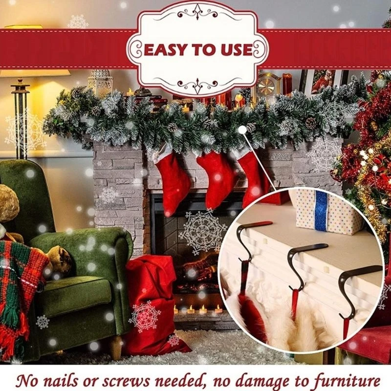 Stylish Christmas Stocking Hanger Home Decoration Accessory for Fireplaces Mantels Clip and Festival Garlands Holders
Stylish Christmas Stocking Hanger Home Decoration Accessory for Fireplaces Mantels Clip and Festival Garlands Holders