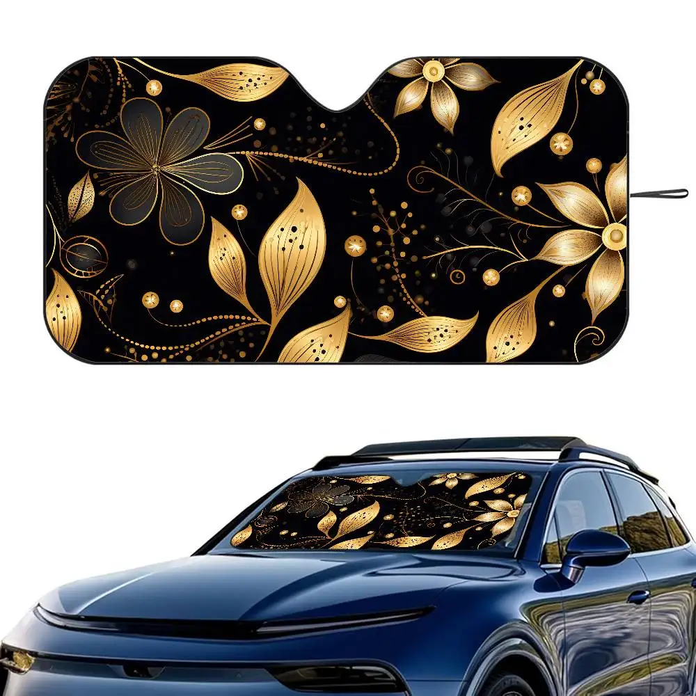 Черное золото с цветочным узором для автомобиля, солнцезащитный козырек на лобовое стекло, складной трехслойный изоляционный солнцезащитный козырек на присоске, блоки УФ-лучей, солнце
Черное золото с цветочным узором для автомобиля, солнцезащитный козырек на лобовое стекло, складной трехслойный изоляционный солнцезащитный козырек на присоске, блоки УФ-лучей, солнце