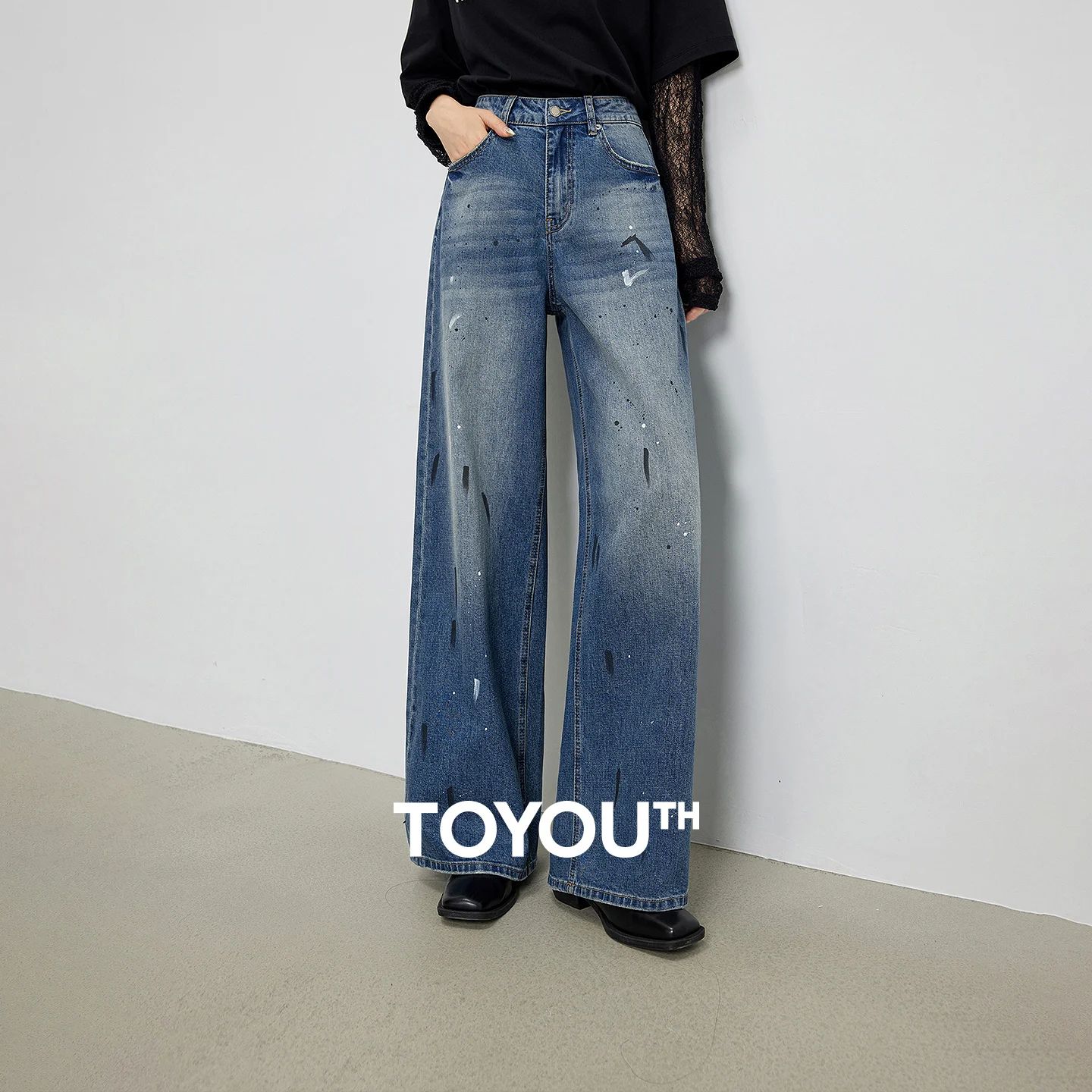 TOYOUTH Women Wide Leg Pants 2025 Autumn New Streetwear Style Printed Mid Waist Micro Elastic Jeans 
TOYOUTH Women Wide Leg Pants 2025 Autumn New Streetwear Style Printed Mid Waist Micro Elastic Jeans