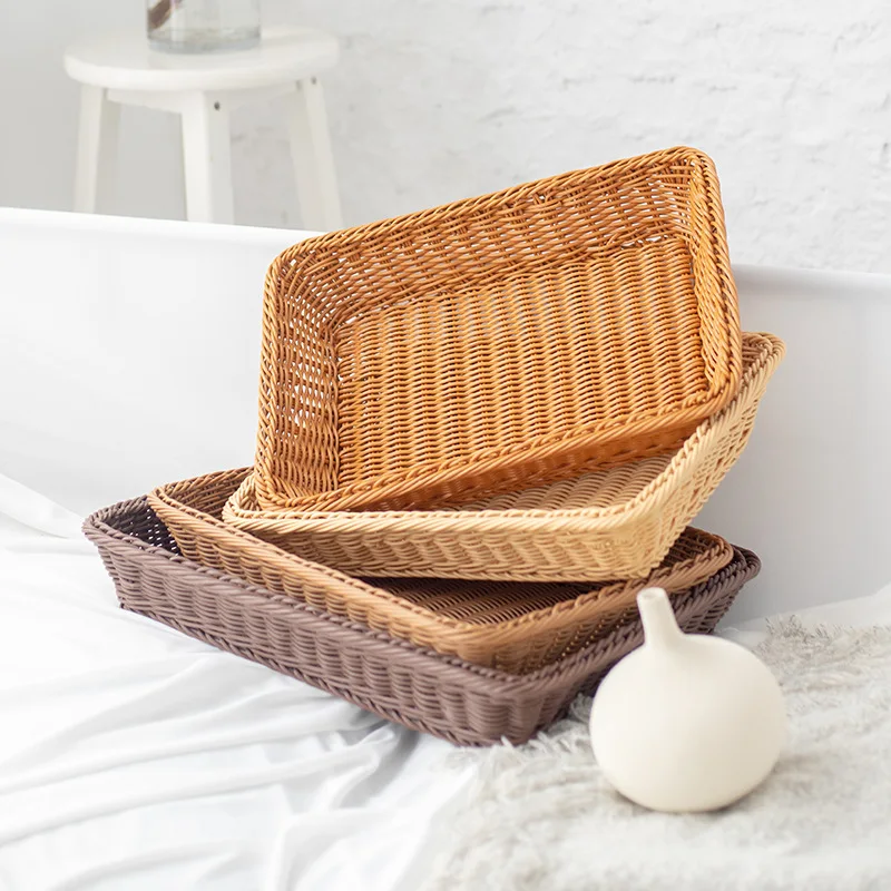 Japanese Style Rattan Woven Basket Tray for Bread Dessert Fruit Snack Storage
Japanese Style Rattan Woven Basket Tray for Bread Dessert Fruit Snack Storage