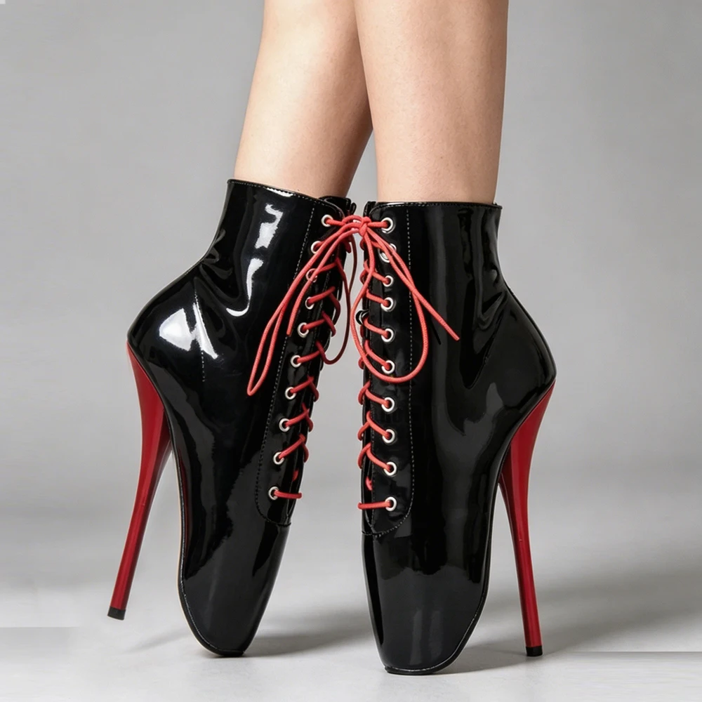 jialuowei Ballet Boots 18cm Super High Heel Lace-Up Pointed Toe SpiKe Heels Women Sexy Fetish Ankle Boots
jialuowei Ballet Boots 18cm Super High Heel Lace-Up Pointed Toe SpiKe Heels Women Sexy Fetish Ankle Boots