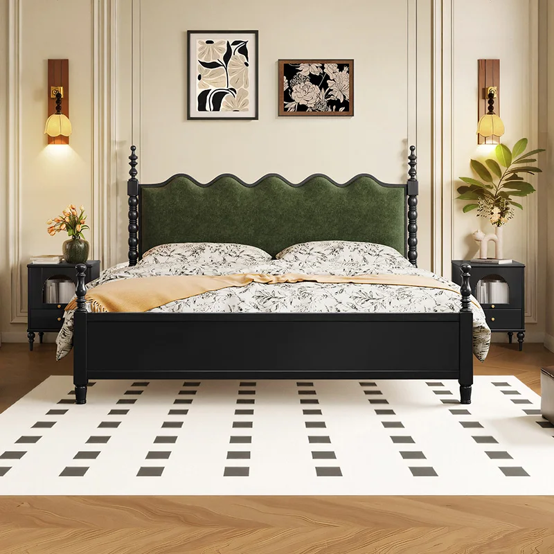 Aesthetics Minimalist Bed Designer Vintage Solid Wood Fashionable Bed High Quality Wedding Fashionable King Size Bed Furniture
Aesthetics Minimalist Bed Designer Vintage Solid Wood Fashionable Bed High Quality Wedding Fashionable King Size Bed Furniture