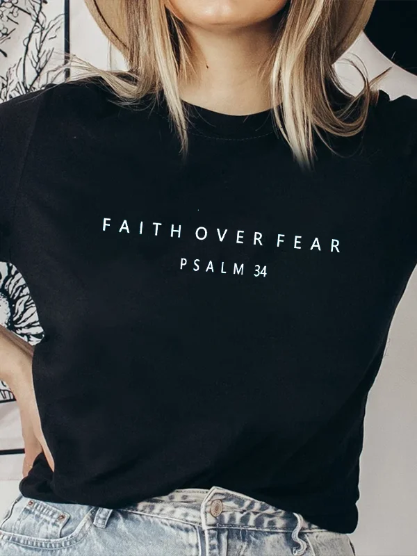 2024 New Voguish Simple Literary Easter Women T-shirt Fashion Art Succinct Casual Female Shirt Faith Over Fear Paslm34 Print Tee
2024 New Voguish Simple Literary Easter Women T-shirt Fashion Art Succinct Casual Female Shirt Faith Over Fear Paslm34 Print Tee
