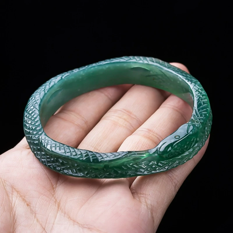 Натуральный нефритовый масляный зеленый трехмерный резной браслет в виде змеи, ледяной нефрит, индивидуальный подарок для мужчин и женщин, пар
Натуральный нефритовый масляный зеленый трехмерный резной браслет в виде змеи, ледяной нефрит, индивидуальный подарок для мужчин и женщин, пар