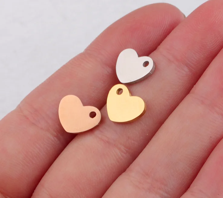 50pc Rose Gold/Steel Color Stainless steel Small Heart Charm For Necklace/Keychain DIY Women Handmade Jewelry and accessories
50pc Rose Gold/Steel Color Stainless steel Small Heart Charm For Necklace/Keychain DIY Women Handmade Jewelry and accessories