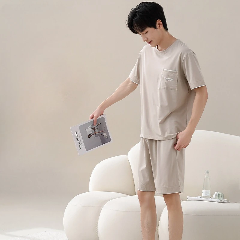 The New Summer Men's Pajamas Modal Short Sleeves and Shorts, Exude A Casual and High-end Vibe That Can Be Worn Over Home Clothes
The New Summer Men's Pajamas Modal Short Sleeves and Shorts, Exude A Casual and High-end Vibe That Can Be Worn Over Home Clothes