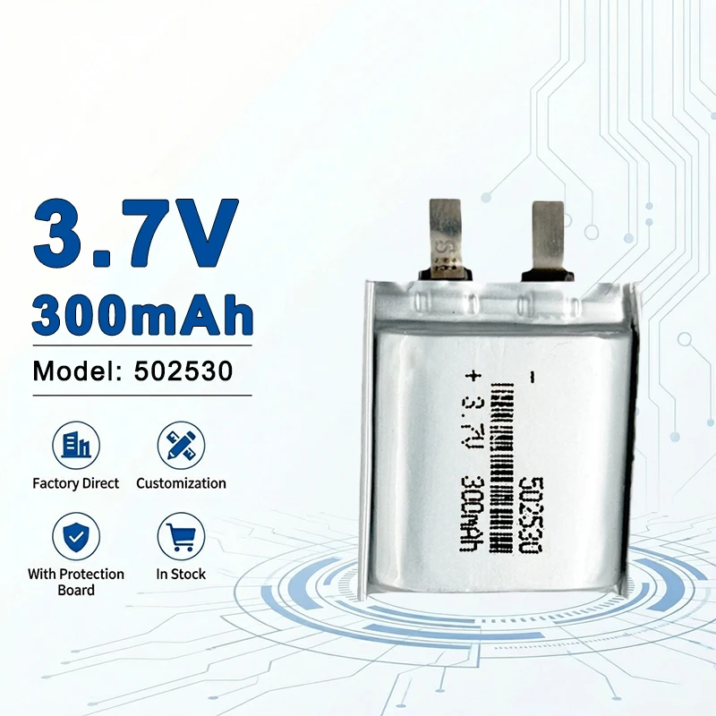 Литий-полимерный аккумулятор 502530 3.7V 300mAh, идеально подходит для компактных смарт-устройств и миниатюрной электроники 502535 502540
Литий-полимерный аккумулятор 502530 3.7V 300mAh, идеально подходит для компактных смарт-устройств и миниатюрной электроники 502535 502540