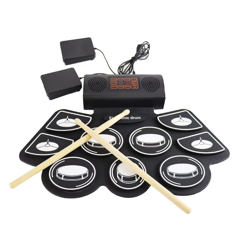 Portable Electronic Hand-Held Drum Set 9-Piece Silicone Pads for Audio DTX Compatibility-Practice Performance
Portable Electronic Hand-Held Drum Set 9-Piece Silicone Pads for Audio DTX Compatibility-Practice Performance