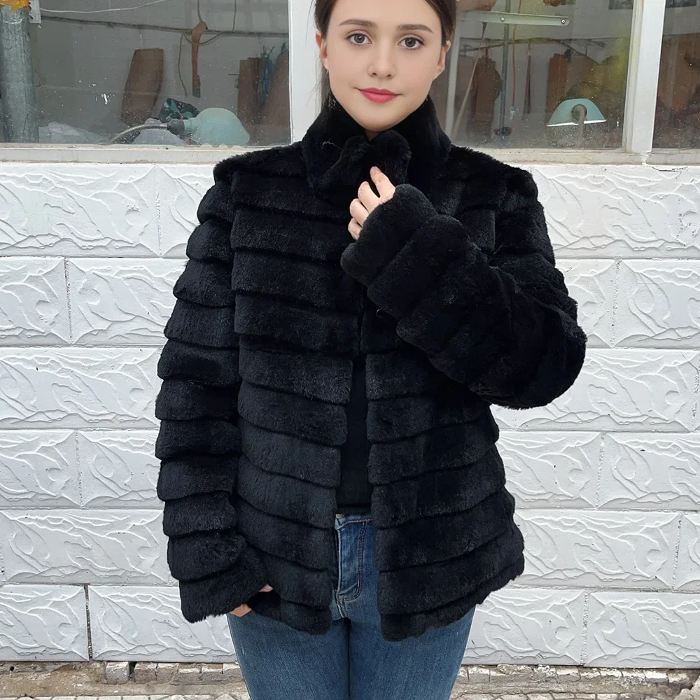 Solid Color Fashion Rabbit Real Fur Coat Women Winter Jacket Real Leather Fur Clothing Female Warm Outerwear 2025 Black Cold
Solid Color Fashion Rabbit Real Fur Coat Women Winter Jacket Real Leather Fur Clothing Female Warm Outerwear 2025 Black Cold